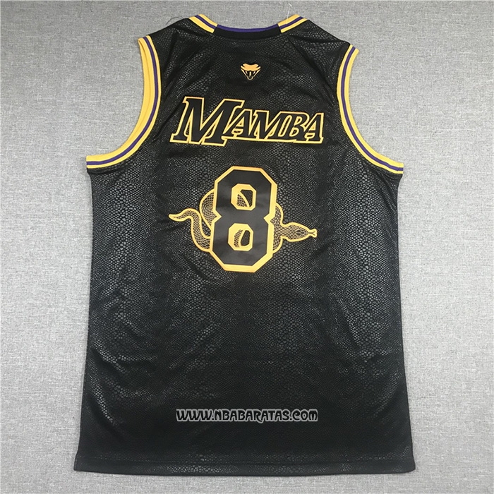 Camiseta Los Angeles Lakers Kobe Bryant #24 8 Black Mamba Negro